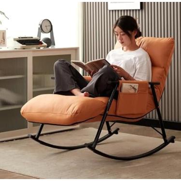 Imagem de Poltrona de Balanço Lazy: Seu refúgio de conforto. Com design ergonômico e estrutura robusta, é perfeita para relaxar em qualquer ambiente, trazendo aconchego e elegância ao seu dia a dia(Terracota)