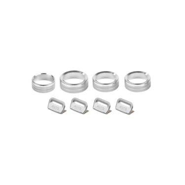 Imagem de Voodonala JL Capa de botão de interruptor de janela de metal, acabamento de botão de rádio de volume do farol de ar condicionado compatível com Jeep Wrangler JL JLU e Gladiator JT 2018-2025, prata