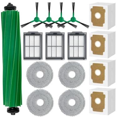 Imagem de 16 kits de substituição para aspirador de pó iRobot Roomba Plus 505 Combo e 405, peças de acessórios com 1 escova principal, 3 filtros HEPA, 4 escovas laterais, 4 sacos de pó, 4 panos de esfregão