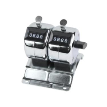 Imagem de KiBcsLic Contador de mesa portátil de 4 dígitos mecânico contador de cliques para vendas de bilhetes bancários contagem de pessoas, 2 Unidades