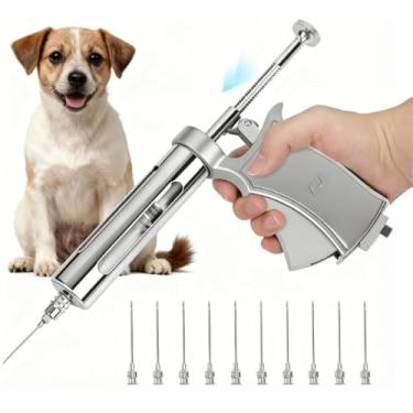 Imagem de Seringa para Uso Veterinário, Pistola Injetora de Animais com Seringa, Seringa Tipo Pistola Automática 50ml Completa