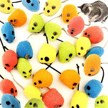 Imagem de Youngever 20 peças de brinquedos para gatos, ratos de erva de gato, rato de gato, brinquedo interativo para gatos, filhotes, gatinhos (cor)