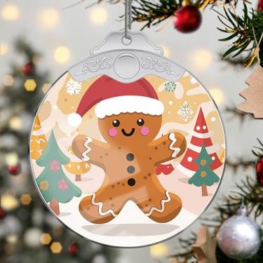 Imagem de Enfeites de Natal, pingente de cristal de gengibre, enfeites de árvore de Natal feitos à mão, decoração de carro e casa - presentes de Natal, decoração de artesanato em acrílico, ideias de troca de