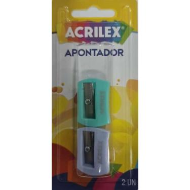 Imagem de Apontador Escolar Blister com 2 Unidades Modelo 22409 - Acrilex, Verde