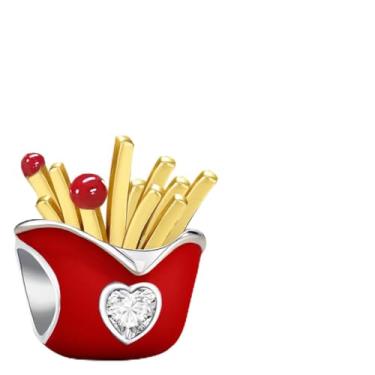 Imagem de 1 peça de berloque de prata elegante para mulheres, faça você mesmo e roupa diária combinando joias decoração presente para mamãe, 13.5*11.2mm, Prata, Sem Pedra Preciosa