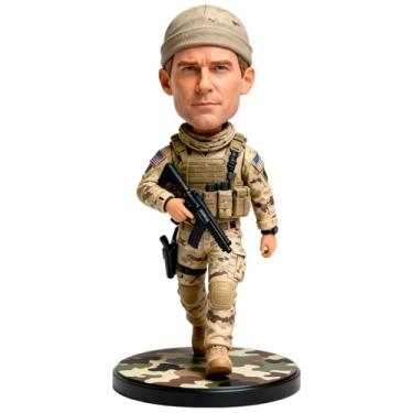 Imagem de Bobblehead personalizado com músculos abdominais, decoração de mesa baseada em fotos para homens com ótimos hábitos físicos/fitness em aniversários/Natal