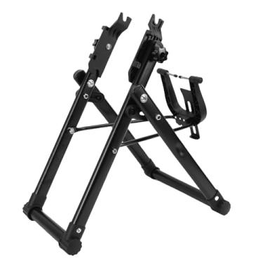 Imagem de Zhjvihx Suporte de Ajuste de Roda de Bicicleta, Suporte de Manutenção de Roda de Plástico ABS de Aço Dobrável Com Régua de Escala e Pino Superior Adequado para Bicicletas Dobráveis ​​de