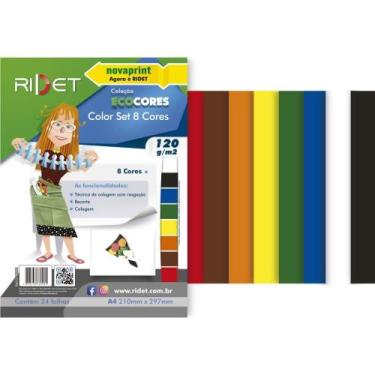 Imagem de Bloco para Educação Artística Color SET A4 8 Cores 120G 24 Folhas Paco