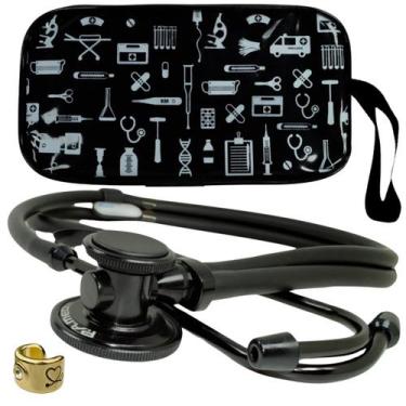 Imagem de Estetoscopio Rappaport Esteto Adulto Black Pediatrico Duplo Rainboow A