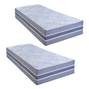 Imagem de Kit com 2 Colchões Solteiro Molas Ensacadas Samambaia 30x88x188cm Paro