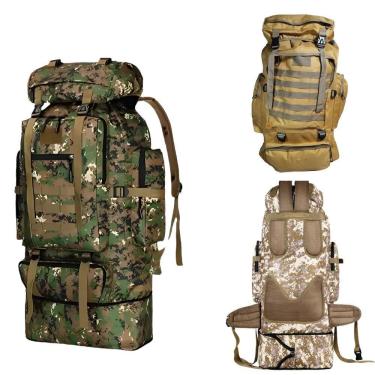 Imagem de Mochila Militar Camping 100 Litros Camuflada Tatica Gigante Bolsa Impermeavel
