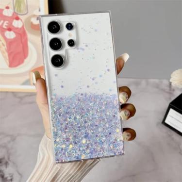 Imagem de Capa de celular translúcida com glitter noctilucente para Samsung Galaxy S23 Fe S24 Ultra Plus A14 A15 A23 A25 A34 A35 A55 A54 (para Samsung A05 4G/Branco)