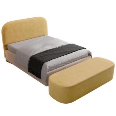 Imagem de Cabeceira Cama Box Queen 160cm Lanna Com Puff Recamier Doha W01 materi