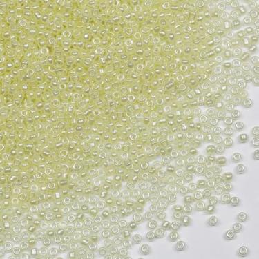 Imagem de Grânulos de sementes amarelas claras de 2 mm a granel para fabricação de joias 200 gramas Cerca de 18880 peças, artesanato de vidro 12/0 para fazer brincos, pulseiras, pingentes, joias de cintura