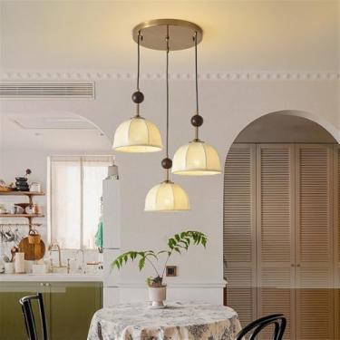 Imagem de Luminária pendente contemporânea de LED para restaurante, bar estilo francês retrô, balcão, café, quarto, escritório, quarto de hotel, lavabo, corredor, escada (3 lâmpadas por unidade)