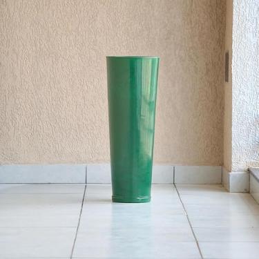 Imagem de Vaso de Plantas e Flores Decorativo Alta Grande Liso Polido com Prato em Polietileno (Verde)