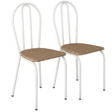 Imagem de Kit 02 Cadeiras Tubular America 004 Branco ARTEF