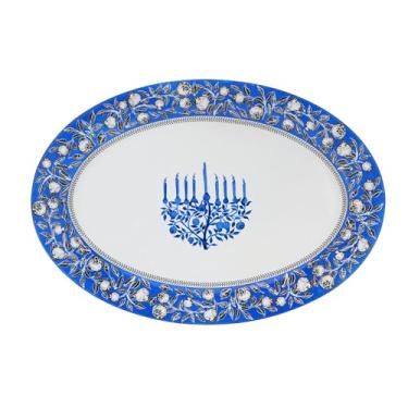 Imagem de STP GOODS Prato oval de porcelana Hanukkah 15,6 x 11 (39,7 x 28 cm)