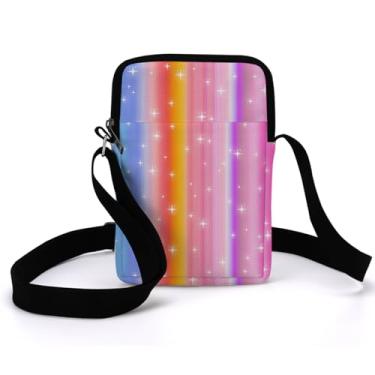 Imagem de Bolsas transversais com padrões estéticos para mulheres, bolsa tiracolo à prova d'água, pequena, alça para celular, Multicolorido 07, 5.6 *0.97*8.7 inches