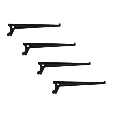 Imagem de Kit 4 Suportes para Prateleira Multivisão SS-25-PR 25cm em Aço Preto
