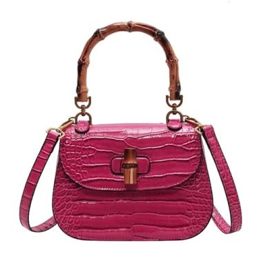 Imagem de Bolsa feminina pequena tiracolo feminina com fivela dourada bolsa de couro com design moderno, Vermelho, Bolsas femininas