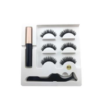 Imagem de Kit 3 Pares Cílios Magnéticos + Delineador - Click Bom