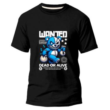 Imagem de Camiseta Streetwear Unissex Básica 100% Algodão Camisa Estampa Urso/Be