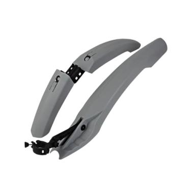 Imagem de Para-lamas coloridos para bicicleta, remoção rápida, para-lama para mountain bike, 66 cm de comprimento, lanterna traseira para lama, para carro único com luzes de LED.(Grey)