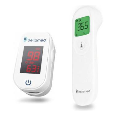 Imagem de Kit Termômetro De Testa Digital + Oxímetro Medidor de Saturação Dellam