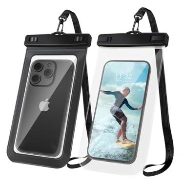 Imagem de Pacote com 2 capas universais à prova d'água, bolsa de telefone à prova d'água compatível com iPhone 16 15 14 13 12 Pro Max Plus até 21.1 cm, Cruise Ship Essentials, Beach Cruise Ship Essentials