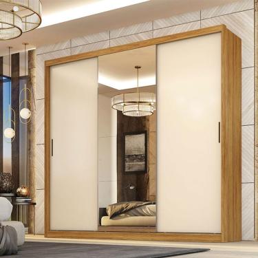 Imagem de Guarda Roupa Casal Ambiente Dalila 32415 Cinamon Touch Off White Flex - Demóbile