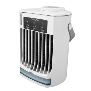 Imagem de ZJchao Umidificador de Ar Refrigerador de Mesa USB Portátil Com 3 Velocidades 500ml Grande Tanque de água para Sala de Escritório Acampamento ABS Branco 8,9x6,6x5,7in