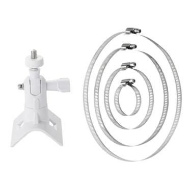 Imagem de simhoa Suporte de montagem em tubo para câmera, braçadeira de montagem, fácil instalação, ajustável, profissional, de substituição em aço, Branco