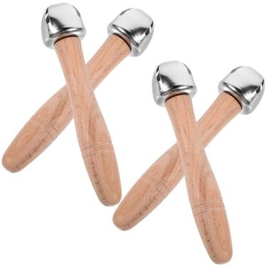 Imagem de Toyvian Chocalhos de Madeira, Conjunto de 4 Mini Chocalhos Maracas de Madeira, Brinquedos Musicais Educativos Montessori para Crianças Pequenas, Ideais para Casa E Creche.