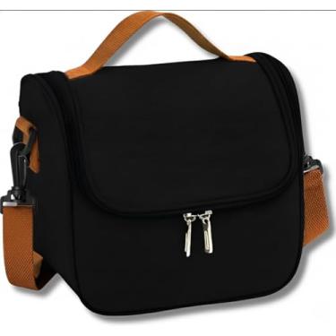 Imagem de Bolsa Térmica para Marmita – Lancheira Impermeável com Alça de Ombro – Cabe 3 Marmitas – Ideal para Trabalho, Academia e Escola (Preto)