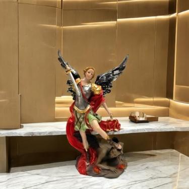 Imagem de ICE Armor 48 cm H Guerreiro Arcanjo Miguel, estatueta, escultura, ornamento, decoração de casa/quarto, ideias de presente para inauguração de casa, feriados e aniversários, ótima adição colecionável