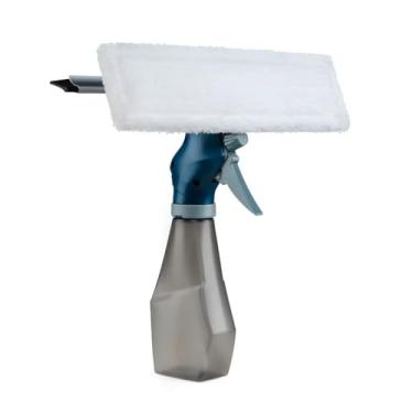 Imagem de Limpador de Janela com Gatilho, Azul, Polipropileno e Algodão, 250ml, com Luva e Garrafa Spray, 28x10,5x26cm, para Vidros e Espelhos