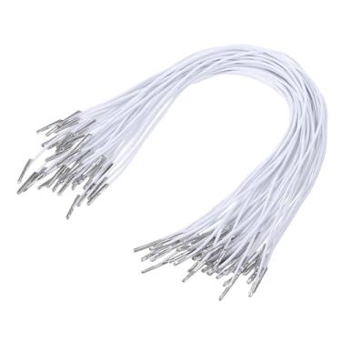 Imagem de 50 peças de cordões elásticos com extremidades de metal, faixas elásticas de 29 cm para artesanato, cordão de máscara de elástico macio, extensor de corda de cordão elástico redondo para artesanato