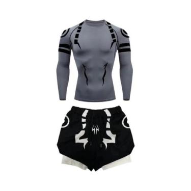 Imagem de Conjunto de Fitness Jujutsu Kaisen Masculino - Camisa 3D de Secagem Rá