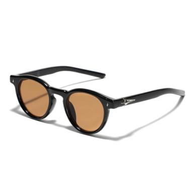 Imagem de JRLLFD Óculos de sol redondos retrô femininos masculinos Uv400(5)