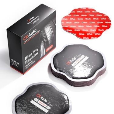 Imagem de CKAuto Kit de remendo de reparo de pneu de viés resistente, kit de reparo de plugue de pneu plano para caminhões, ônibus, veículos agrícolas, trator de reboque, diâmetro 5-3/25.4 cm/135 mm, 10 peças