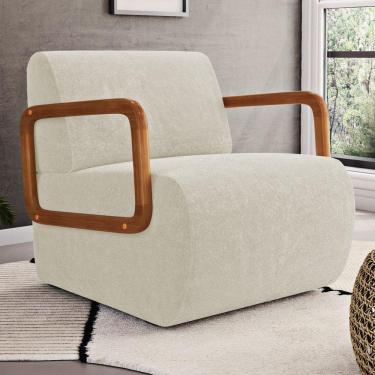 Imagem de Poltrona Decorativa Orgânica Living Kavya Bouclê Off White - Desk Design