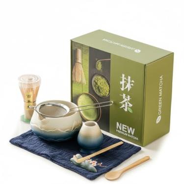 Imagem de Tigelas de Matcha com Gradiente Montanhas e Rios Estampados Conjunto Cerimônia do Chá Acessórios Cerâmica Lavagem Conjun