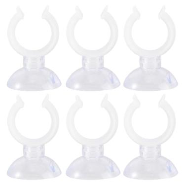 Imagem de SEWACC 6 braçadeiras de suporte de vela com ventosas, castiçais de janela para aquário com clipe fixo para aquário (use para tubo de 0,78 cm de diâmetro)