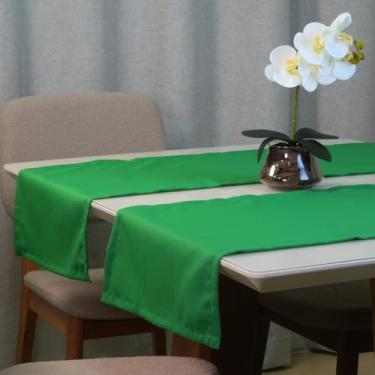 Imagem de Caminho de Mesa Basic 1,30m x 40cm - 100% Poliéster Tecido Oxford - 1 Peça (Verde)