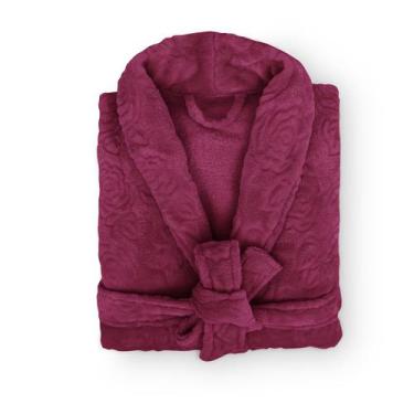 Imagem de Roupão Banho Adulto Unissex Microfibra Flannel Toque Macio - Appel, Az