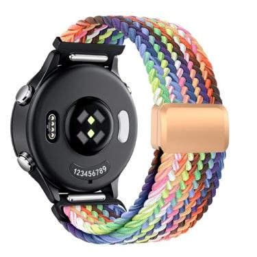 Imagem de Pulseira magnética de nylon trançado de liberação rápida de 22 mm compatível com Garmin Vivoactive 4, Venu 3/Venu 2, Forerunner 255/255/265/935/945, alça elástica para estilos de vida ativos