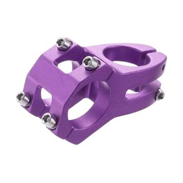 Imagem de Mesa de guidão Power Stem para bicicleta de estrada e mountain bike, com haste curta de 45 mm e ajuste de altura, 31,8 mm.(Purple)