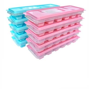 Imagem de 10 Formas com Tampa para Papinha de Bebe Pratica LIVRE DE BPA Novidade