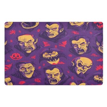 Imagem de Joisal Capacho de Halloween Vampiro para Entrada Externa Casa Tapete de Boas-Vindas Antiderrapante Interior, Tapete de Varanda Frontal 81 cm x 50 cm